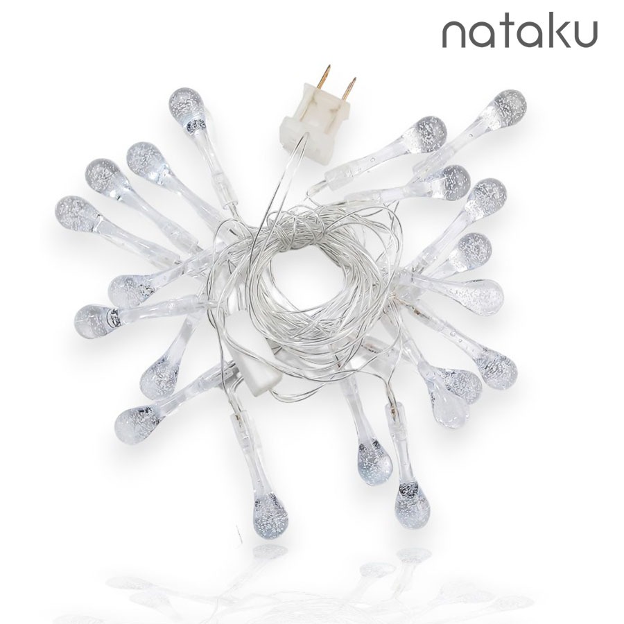 Nataku ไฟทรงหยดน้ำ ไฟตกแต่ง decorative lights ยาว 3 เมตร แบบเสียบปลั๊ก สว่างมาก สวยงาม สามารถต่อเพิ่มได้