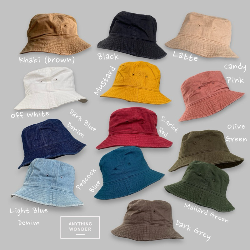 Bucket Hat H011 หมวกบัคเก็ต ผ้าฟอก