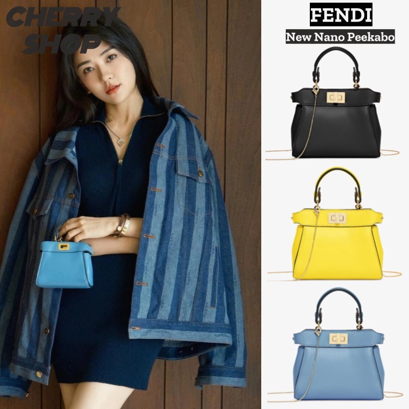 เฟนดิ Fendi Peekaboo Nano Women's Handbag 🍒 กระเป๋าโซ่ผู้หญิง