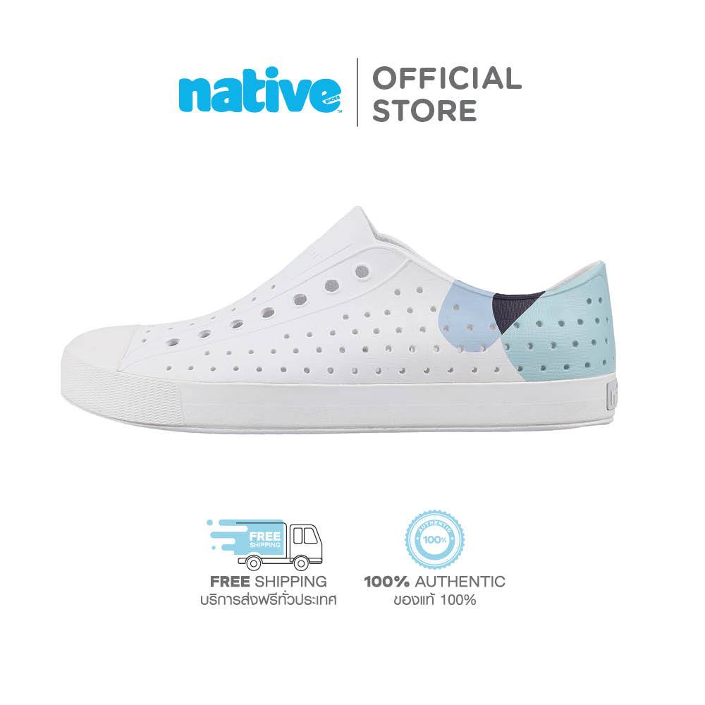 Native รองเท้ากันน้ำผู้ใหญ่ EVA รุ่น Jefferson Sugarlite Block Shell White/Shell White/Fresh Dot Block