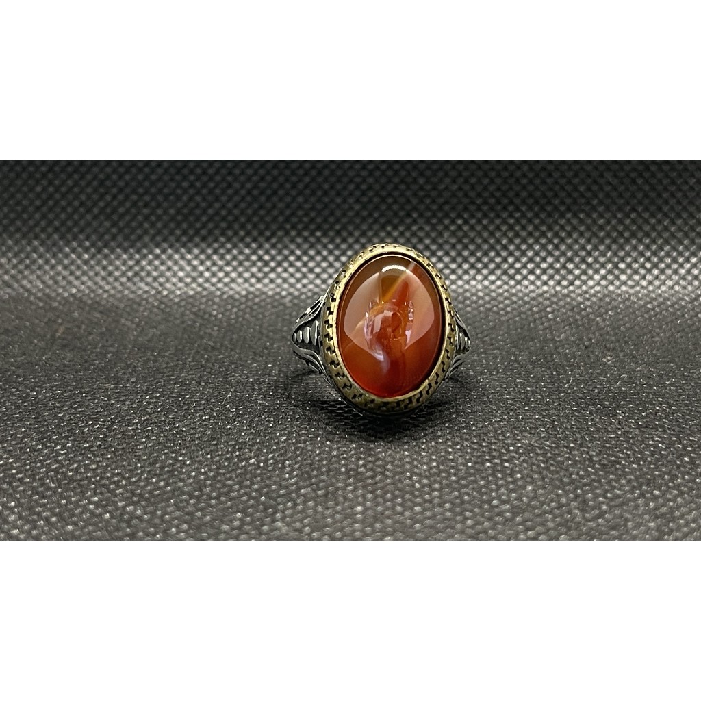 natural carnelian 925 silver ring for men
