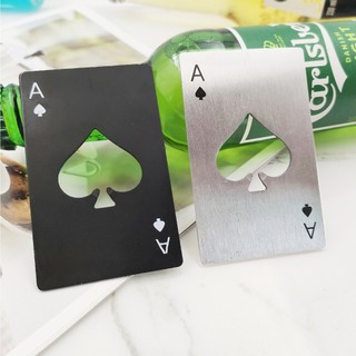 Ace of Spades ที่เปิดขวด Creative โป๊กเกอร์รูปร่างสแตนเลสในครัวเรือนเครื่องมือที่เปิดขวดที่เปิดเบียร์