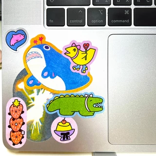 สติ๊กเกอร์ wunmoon ไดคัท handmade sticker พิมพ์สีพิเศษ ไม่กันน้ำ แบรนด์ Two in Row