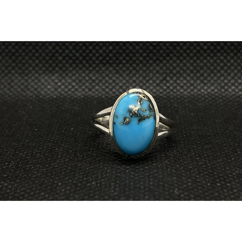 natural persian turquoise silver ring for men