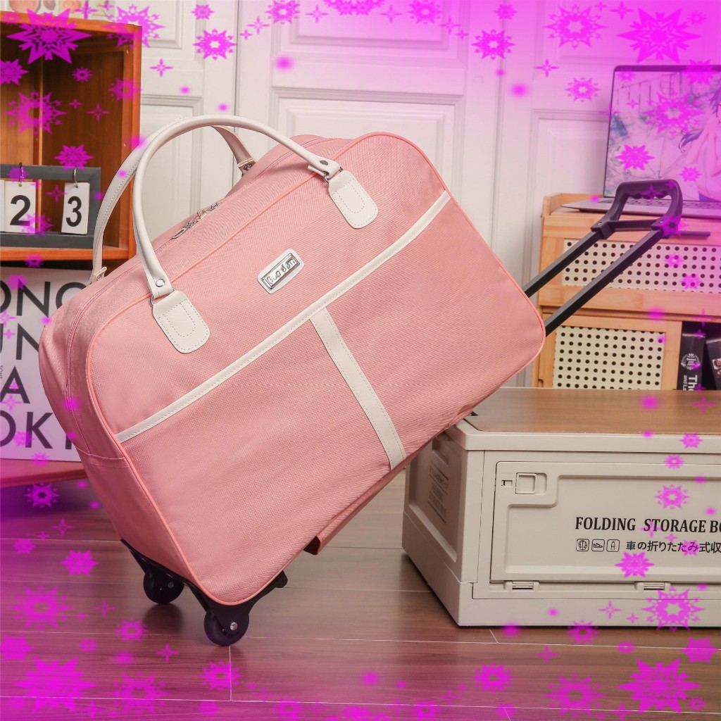 กระเป๋ารถเข็น, สีทึบ, กระเป๋าดัฟเฟิลความจุขนาดใหญ่, unisex สามารถขึ้นเครื่องได้, กระเป๋าเดินทางรถเข็น, กระเป๋าเดินทาง, ก