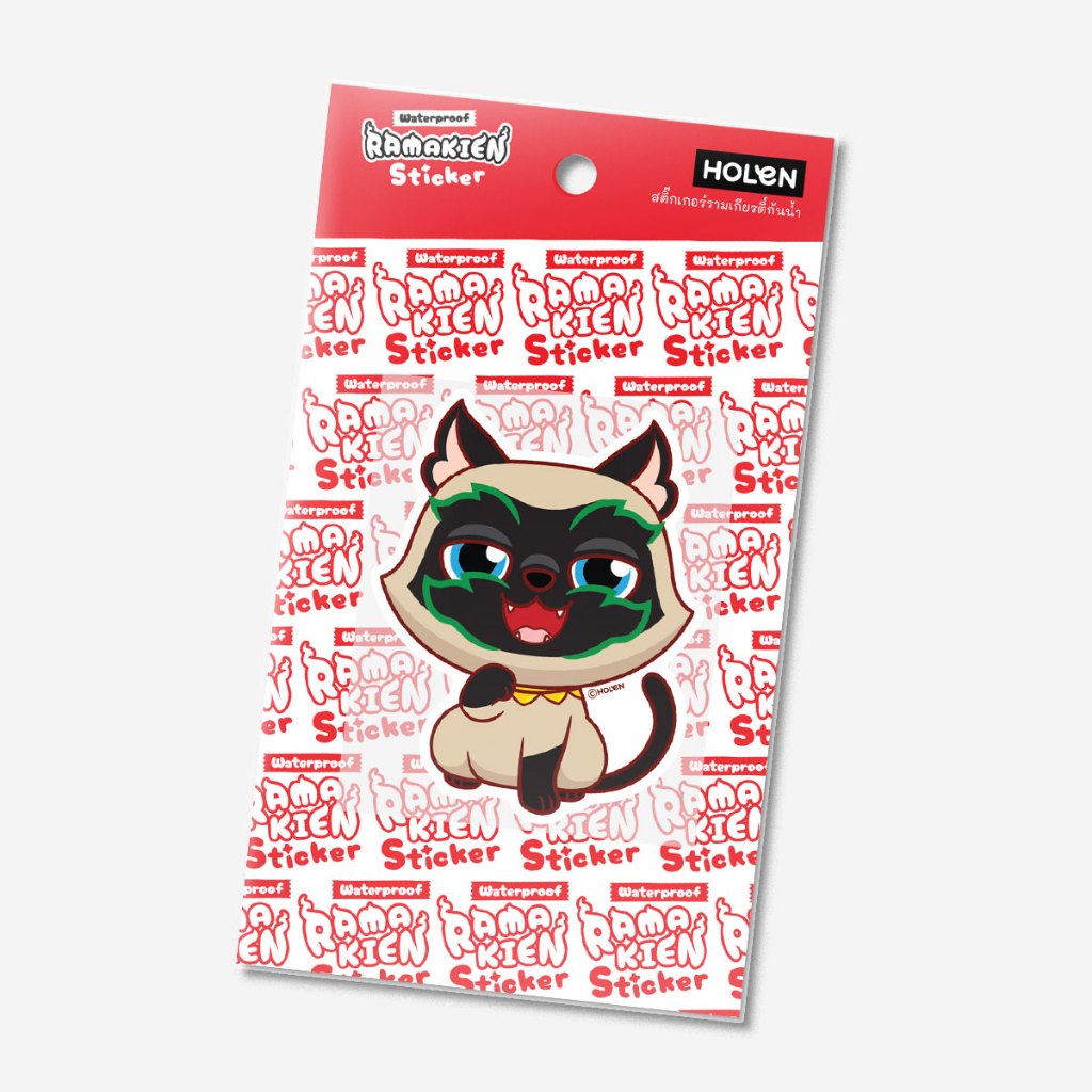 Waterproof Ramakien Sticker - Thai Cat Vichianmas - สติ๊กเกอร์รามเกียรติ์กันน้ำ แมวไทย วิเชียรมาศ — صورة 4