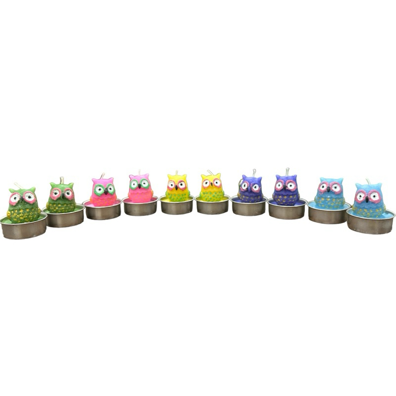เทียนบูชาเทพฮินดู เทียนนกฮูก มี 6 สี