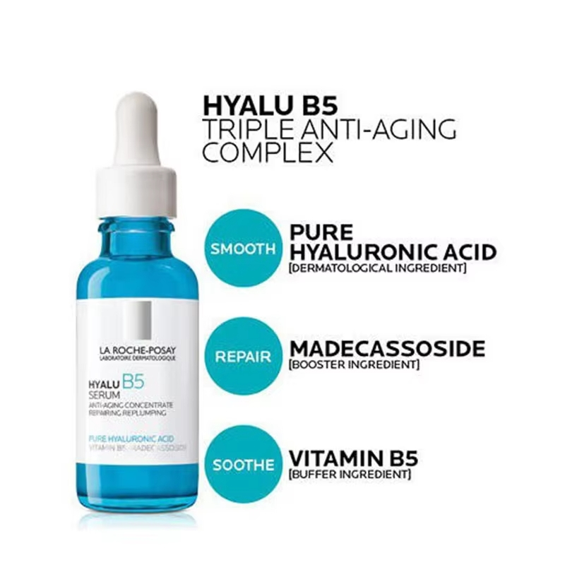 (ฟรี Tester 2 ชิ้น) La roche Posay HYALU B5 SERUM ลาโรชโพเซย์ แก้ปัญหาริ้วรอย สูตรเข้มข้น ทำให้ผิวแลดูเอิบอิ่ม
