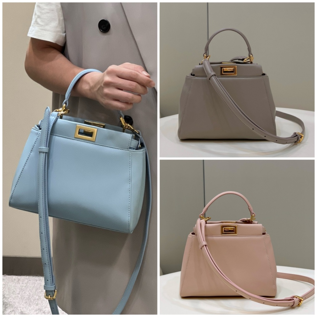 Pre order ราคา10300 Fendi 8315 Peekaboo mini หนังแท้ กระเป๋าสะพายข้าง กระเป๋าสะพาย23*9*20cm