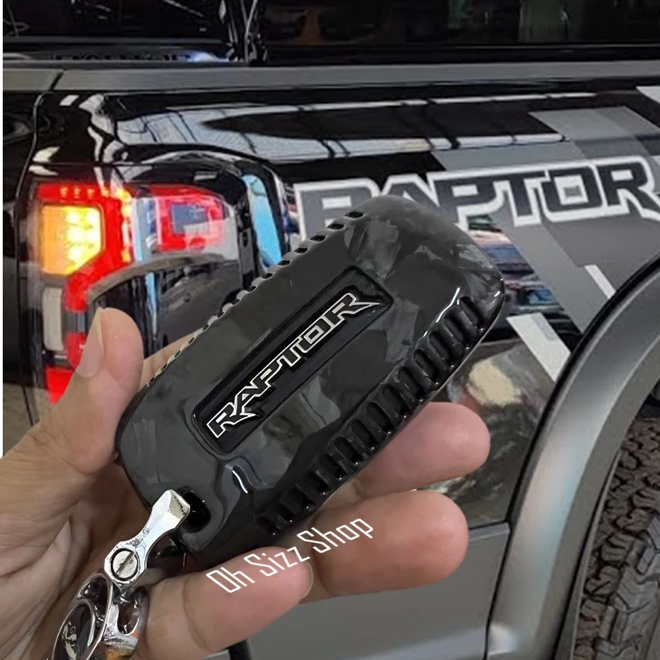 เคสรีโมทรถ Ford Raptor 2024 คาร์บอนไฟเบอร์แท้ T-Carbon Air Vent Design (Top Product ; Carbon Fiber Key Case) แถมแผ่นใส