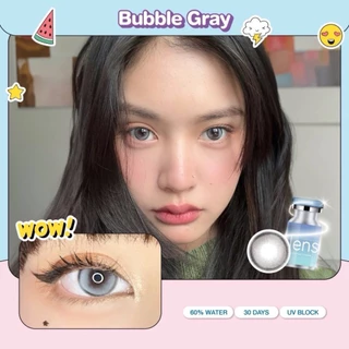 🩵 Bubble สายตาปกติ ถึง -10.00 ขนาดกลาง : iLens Gray Brown Blue