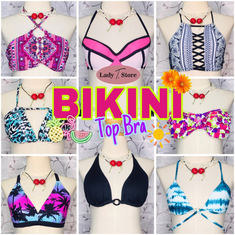 [ลด30%ในVDO]🦋up26/07/68🦋รวมBikini Top บิกินี่(ท่อนบน)ชุดว่ายน้ำแบรนด์ยุโรปเอเชียมือสอง คละไซส์มีสาวอ