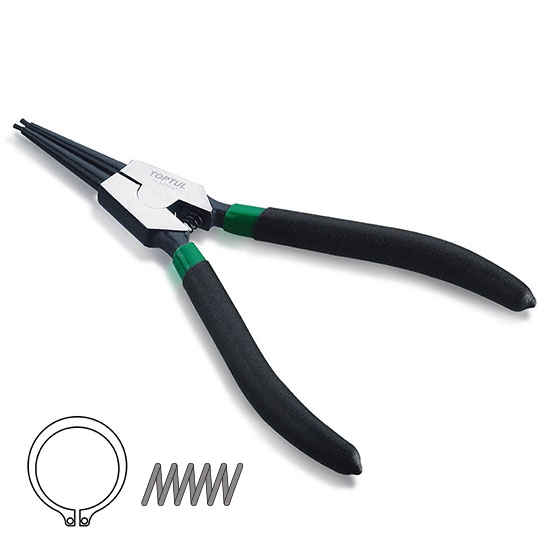 DCAB Series คีมถ่างแหวนปากตรง 5",7",9",12" TOPTUL Straight Retaining Ring Pliers (External Ring)