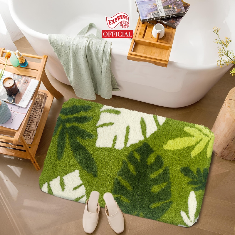 EXPRESS CARPET พรมเช็ดเท้า45x70cm หนานุ่มพร้อมส่ง พรมห้องน้ำ มีกันลื่น ขนนุ่มสีสวย ซักได้ แห้งไว
