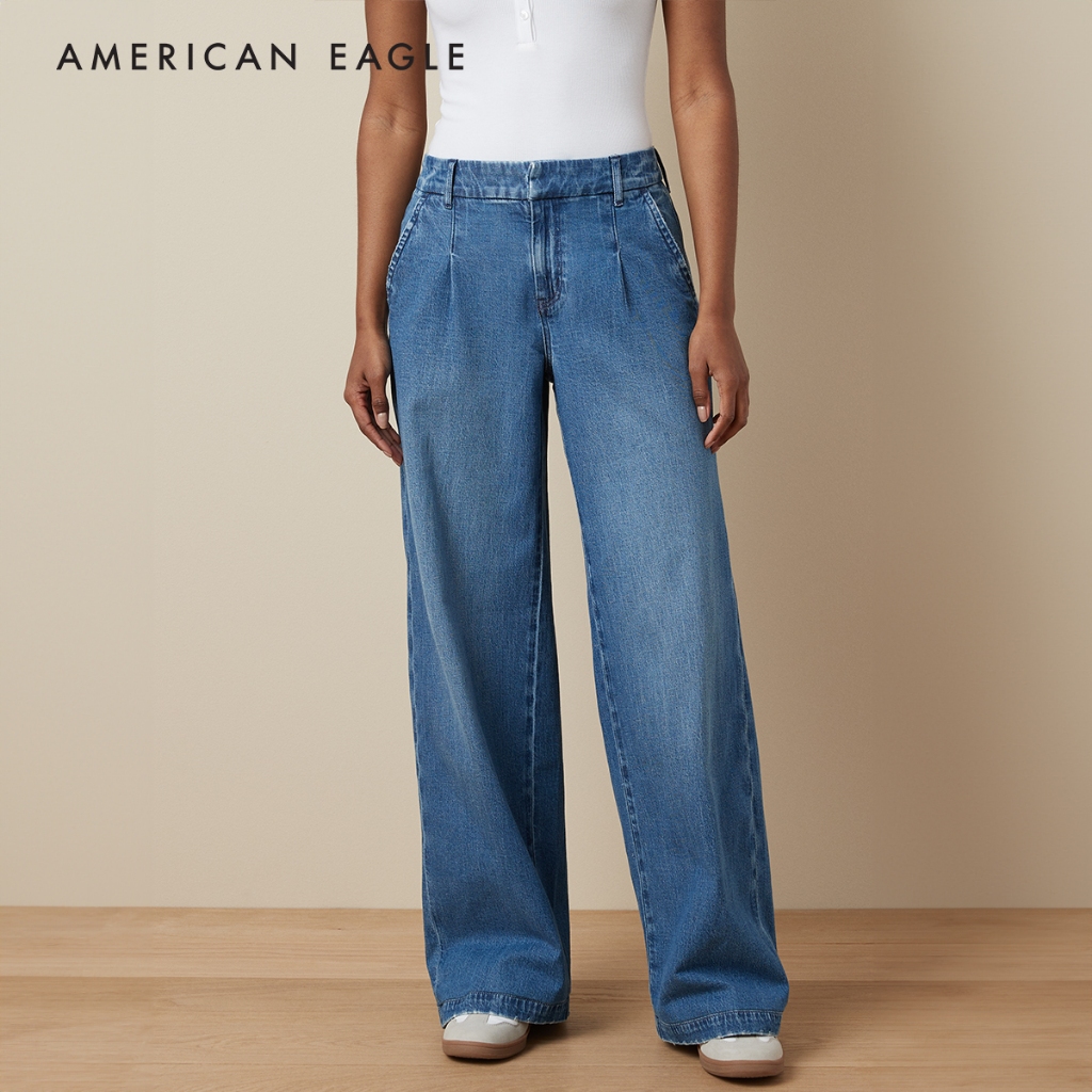 American Eagle Super High-Waisted Baggy Wide-Leg Jean กางเกง ยีนส์ ผู้หญิง แบ็กกี้ ไวด์เลก (WBG WWI 043-5099-252)