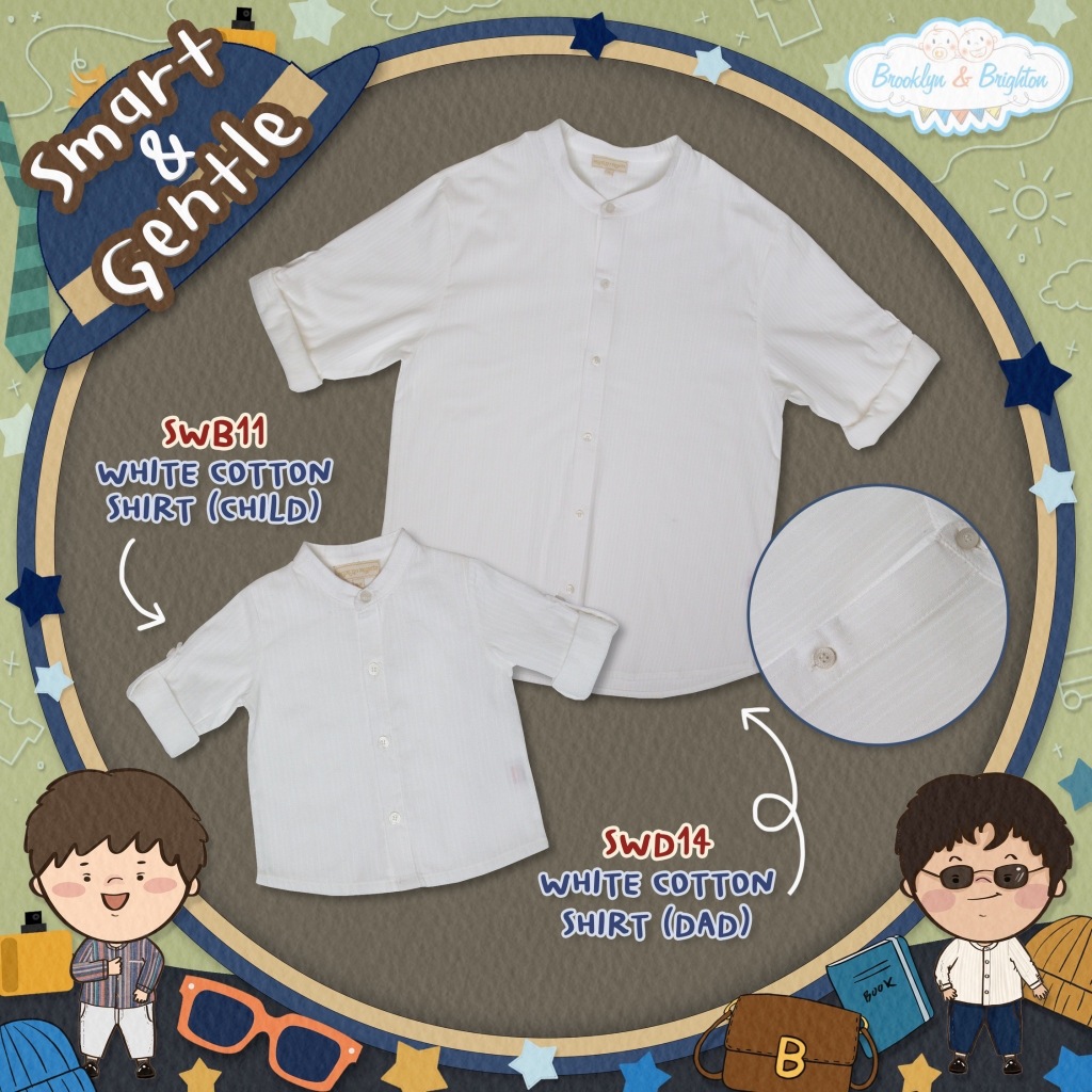 Brooklyn & Brighton - Top White Shirt (Dad+Kids)