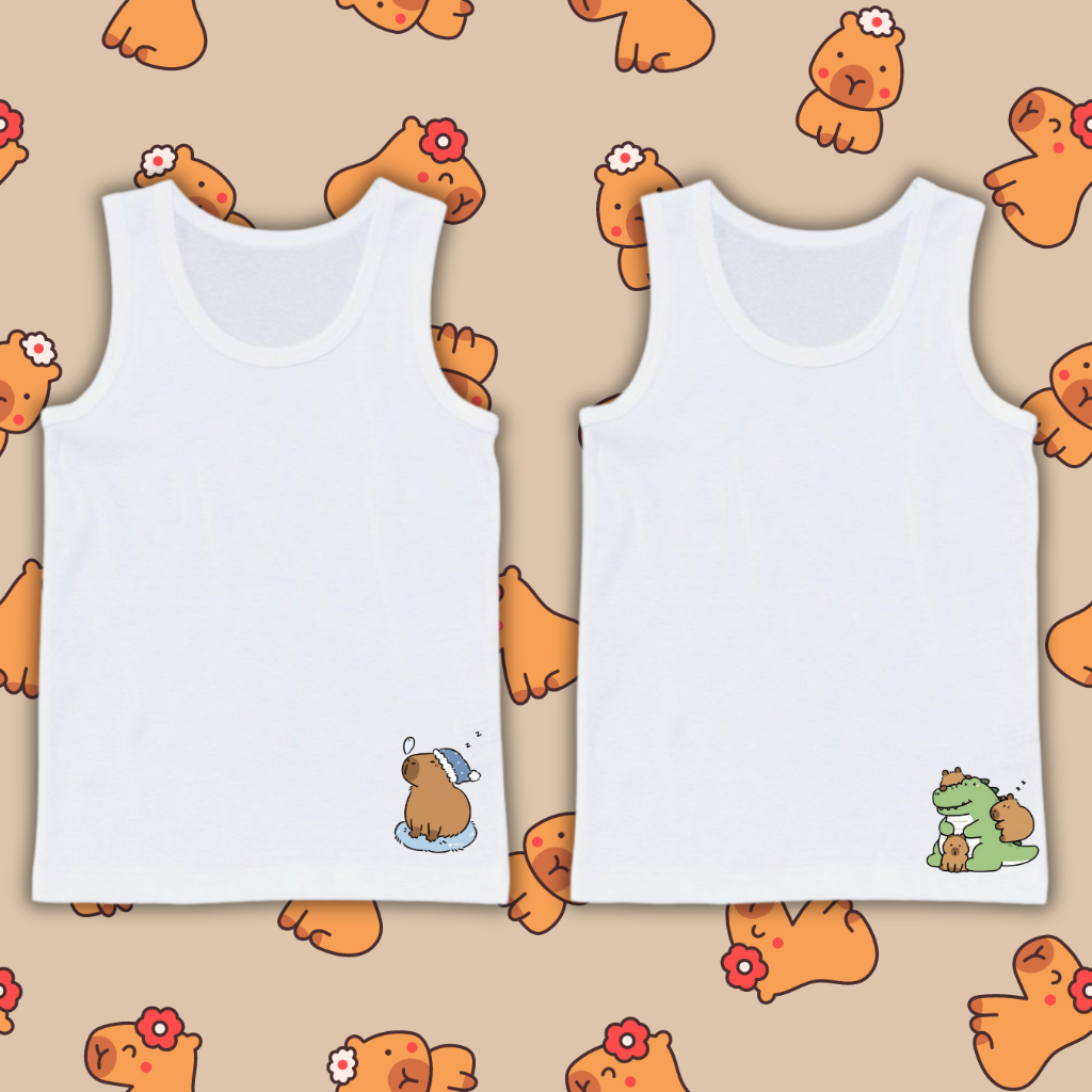 เสื้อซับในเด็ก เสื้อกล้ามลายคาปิบาร่า ไซส์2-13ขวบ ผ้านุ่มระบายอากาศได้ดี ซักแล้วไม่ยับ