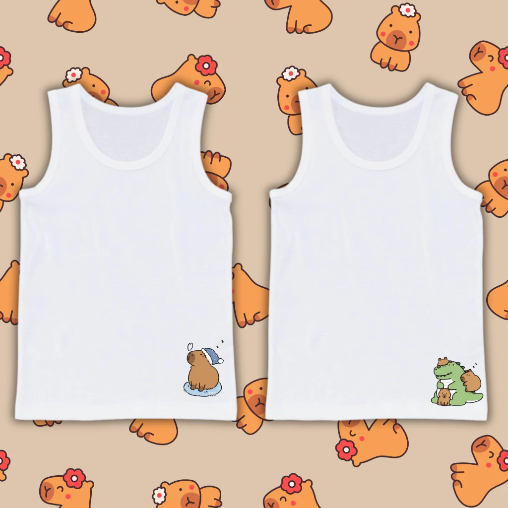 เสื้อซับในเด็ก เสื้อกล้ามลายคาปิบาร่า ไซส์2-13ขวบ ผ้านุ่มระบายอากาศได้ดี ซักแล้วไม่ยับ #เสื้อกล้าม
