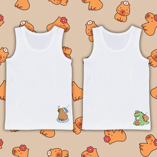 เสื้อซับในเด็ก เสื้อกล้ามลายคาปิบาร่า ไซส์2-13ขวบ ผ้านุ่มระบายอากาศได้ดี ซักแล้วไม่ยับ #เสื้อกล้าม