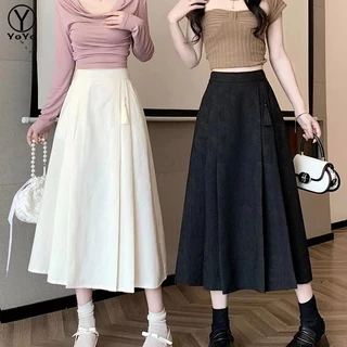 YOYO เวอร์ชั่นเกาหลีเอวสูงกระกระโปรงจีบผู้หญิงกระโปรงยางยืด รุ่น2801