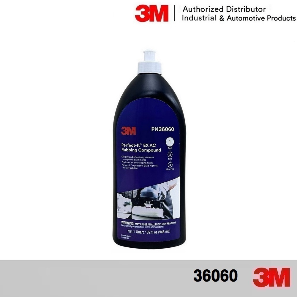 3M 36060 Perfect-it Rubbing Compound น้ำยาขัดหยาบ ลบรอยเส้น สีขาว เบอร์ 1