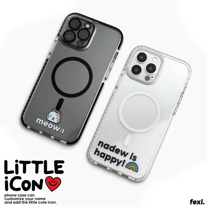 เคสไอโฟน iphone case for 15/16/17 ((สั่งทำชื่อได้))  ลาย “ little icon ❤️ “(011)