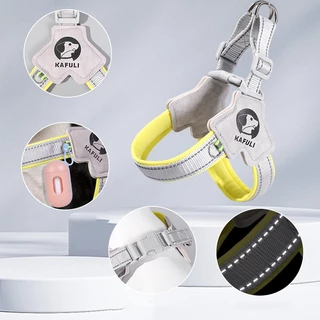 เสื้อรัดอกหมา สุนัข แมว Dog Harness เชือกจูงสุนัข สายรัดหน้าอก รูปตัว Y แบบสะท้อนแสง สายจูงสัตว์เลี้ยง