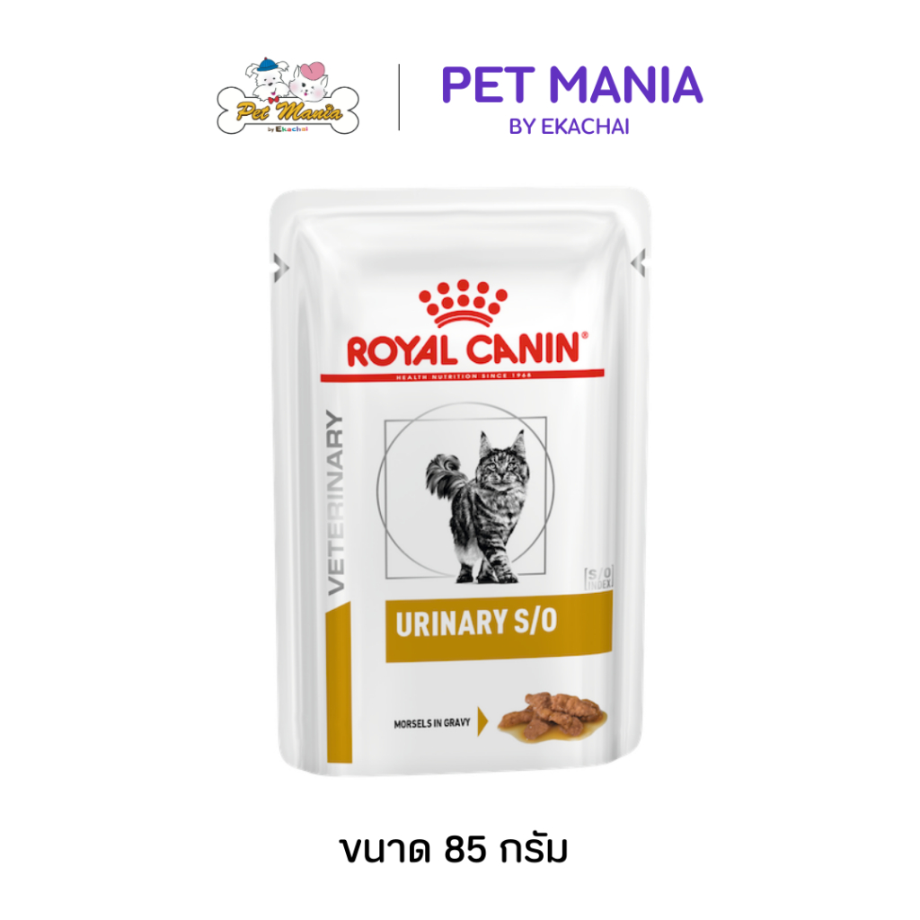 Royal canin Urinary S/O cat pouch 85g. อาหารสำหรับแมวมีปัญหาระบบทางเดินปัสสาวะ และนิ่ว ชนิดเปียกแบบซอง