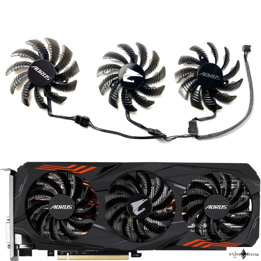 พัดลมการ์ดจอ Gigabyte GeForce GTX 1060 1070ti AORUS Graphics Card Fan  PLD08010S12HH