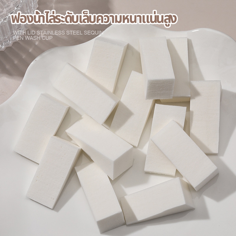 Nawoelite ฟองน้ำสามเหลี่ยม 10 ชิ้น สำหรับทาเล็บเจล อุปกรณ์ทำเล็บแต่งเล็บแบบไล่โทนสี