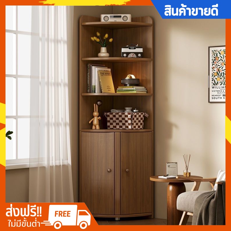 ชั้นวางหนังสือไม้ อเนกประสงค์ จัดระเบียบ เข้ามุมอย่างสวยงาม