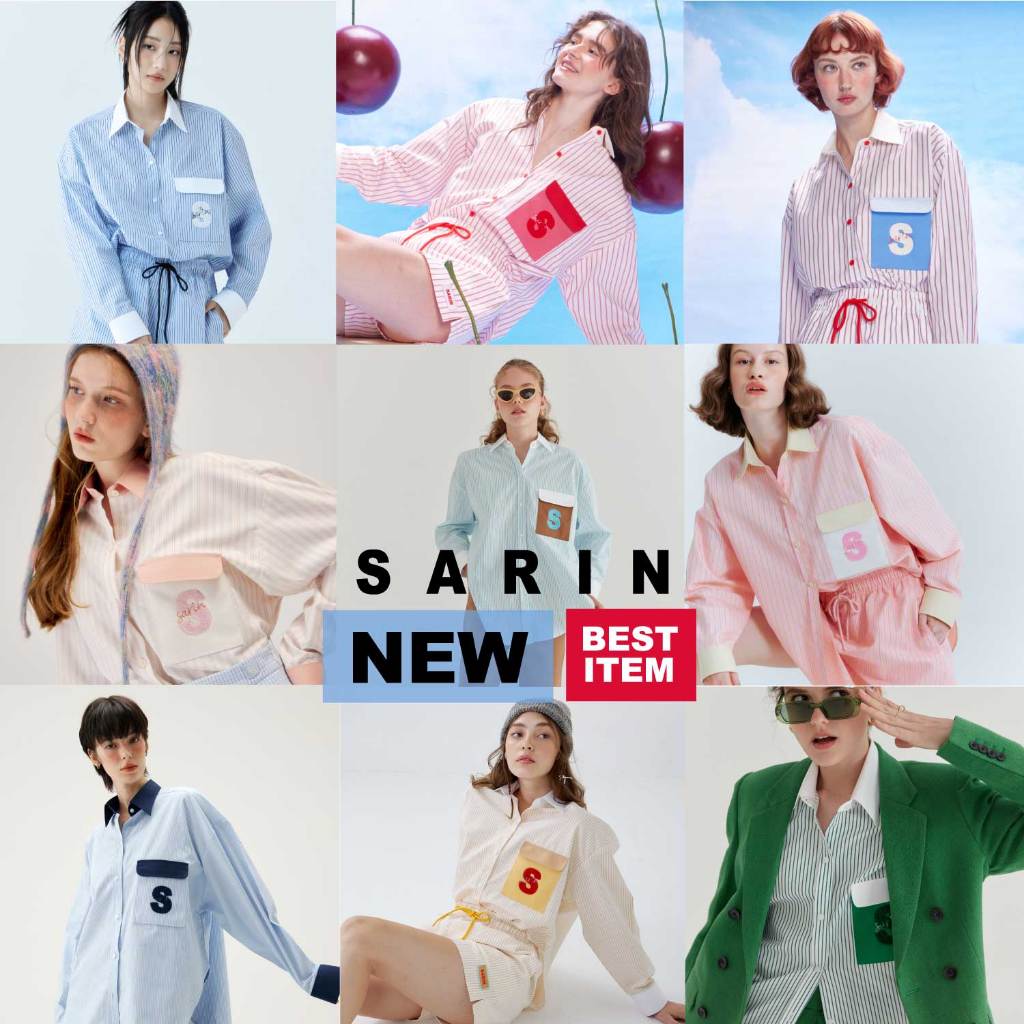 Sarin PuiPui pinstripe shirt NEW เสื้อเชิ้ต ลายปัก ปุยปุย sarin