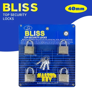 BLISS กุญแจ ล็อคประตู Lock กุญแจล็อก แม่กุญแจ 4ตัว 4ดอก ระบบล๊อคลูกปืน 2 ข้าง ขนาด 30 40 50 60มม.