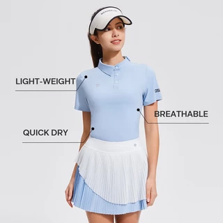 Cosleaf เสื้อโปโลแขนสั้นผู้หญิง UPF50+ สำหรับตีกอล์ฟเล่นเทนนิสออกกำลังกาย เนื่อผ้ายืดหยุ่นแห้งไว