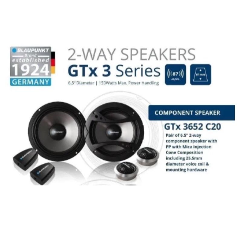 BLAUPUNKT GTx 3652 C20 / GTx 3652 ลำโพงกลาง-แหลม (แยกชิ้น-แกนร่วม) ขนาด 6.5 นิ้ว 50W RMS