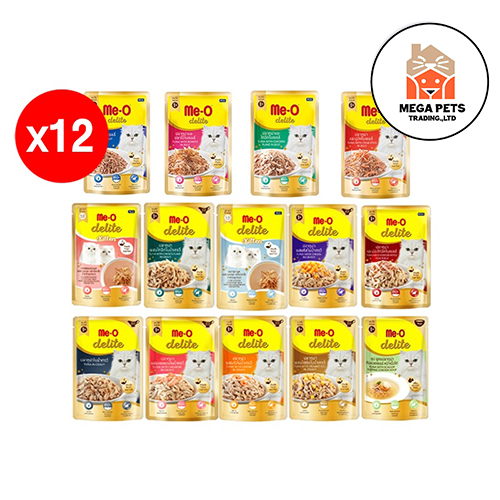 (ยกโหล) Me-o delite อาหารเปียก มีโอ ดีไลท์แบบซอง 70 กรัม (โหล 12 ซอง)