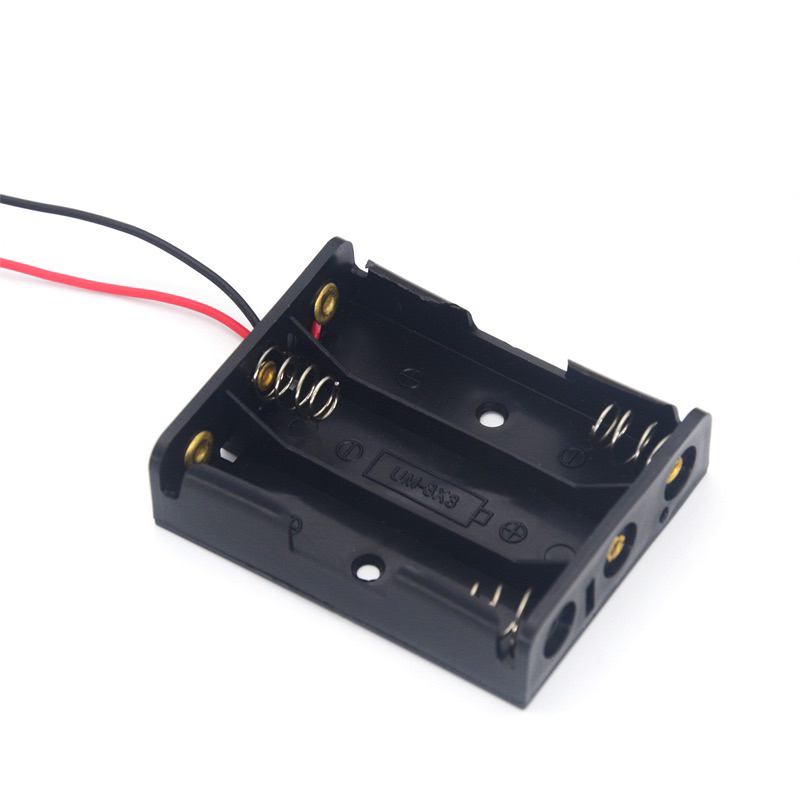 รางถ่านAA 2ก้อน. กระบะถ่านAA กล่องถ่านAA แบบ3ก้อน พร้อมสายดำแดง สำหรับงานประดิษฐ์