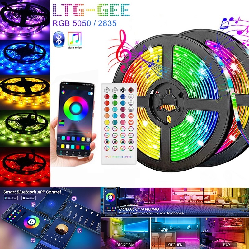 กระพริบเปลี่ยนสีได้ 2835 5050 led rgb การซิงโครไนซ์เพลง บลูทูธ/รีโมทคอนโทรล