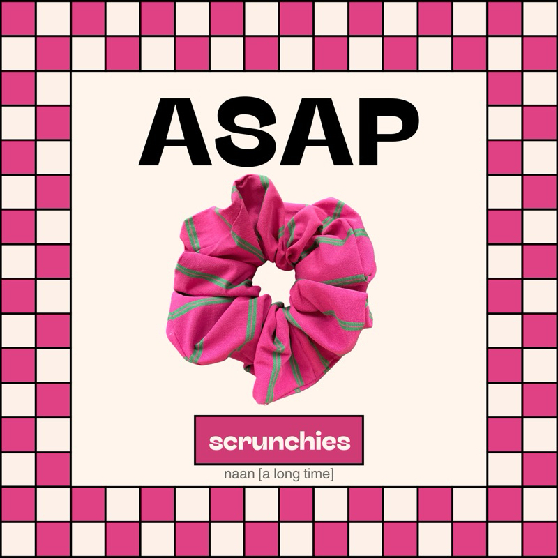 [ร้านเปิดใหม่] Hair Scrunchies ผ้าคอตตอนผสม คุณภาพดี รุ่น ASAP ไซส์ XL บานเย็น-เขียว | by naan [a lo