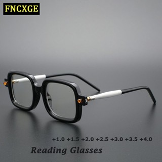 FNCXGE แว่นสายตายาว ผู้หญิง สไตล์เกาหลี แว่นทรงเหลี่ยม  กรอง…