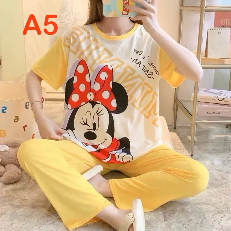 ชุดนอนลายน่ารัก เซตเสื้อและกางเกงขายาว