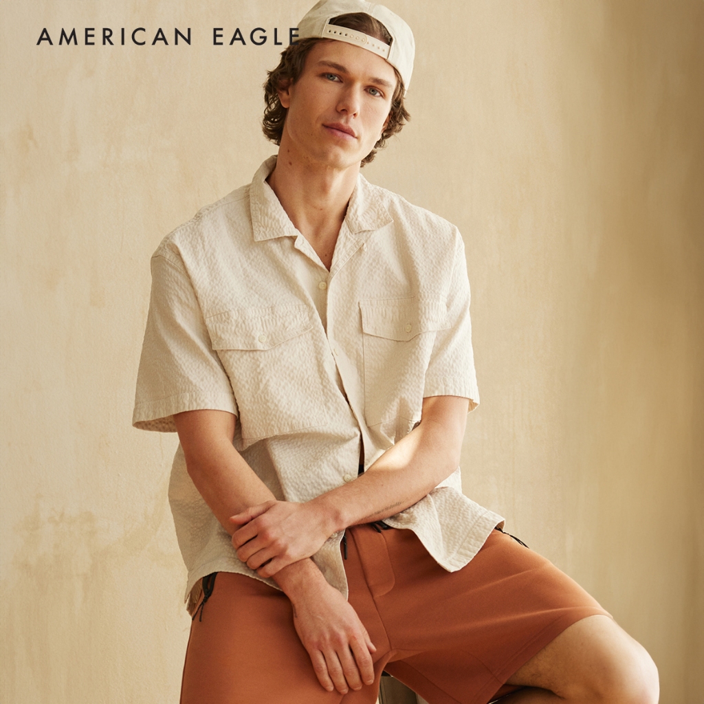 American Eagle 24/7 Stretch Button-Up Poolside Shirt เสื้อเชิ้ต ผู้ชาย (NMSH 015-6270-164)