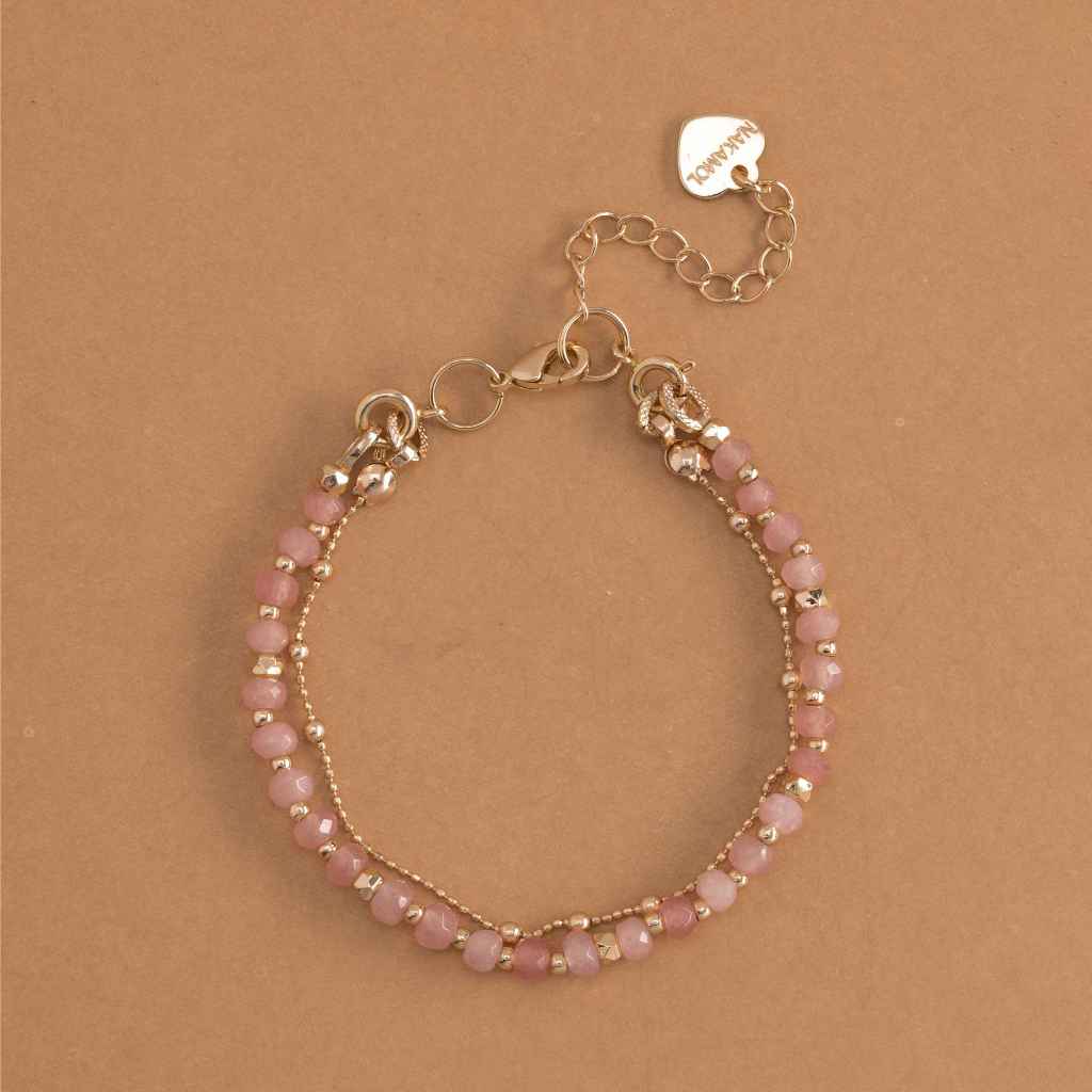 ROSE QUARTZ-LUCKY CHARM BRACELETสร้อยข้อมือหินมงคล-โรสควอร์ส