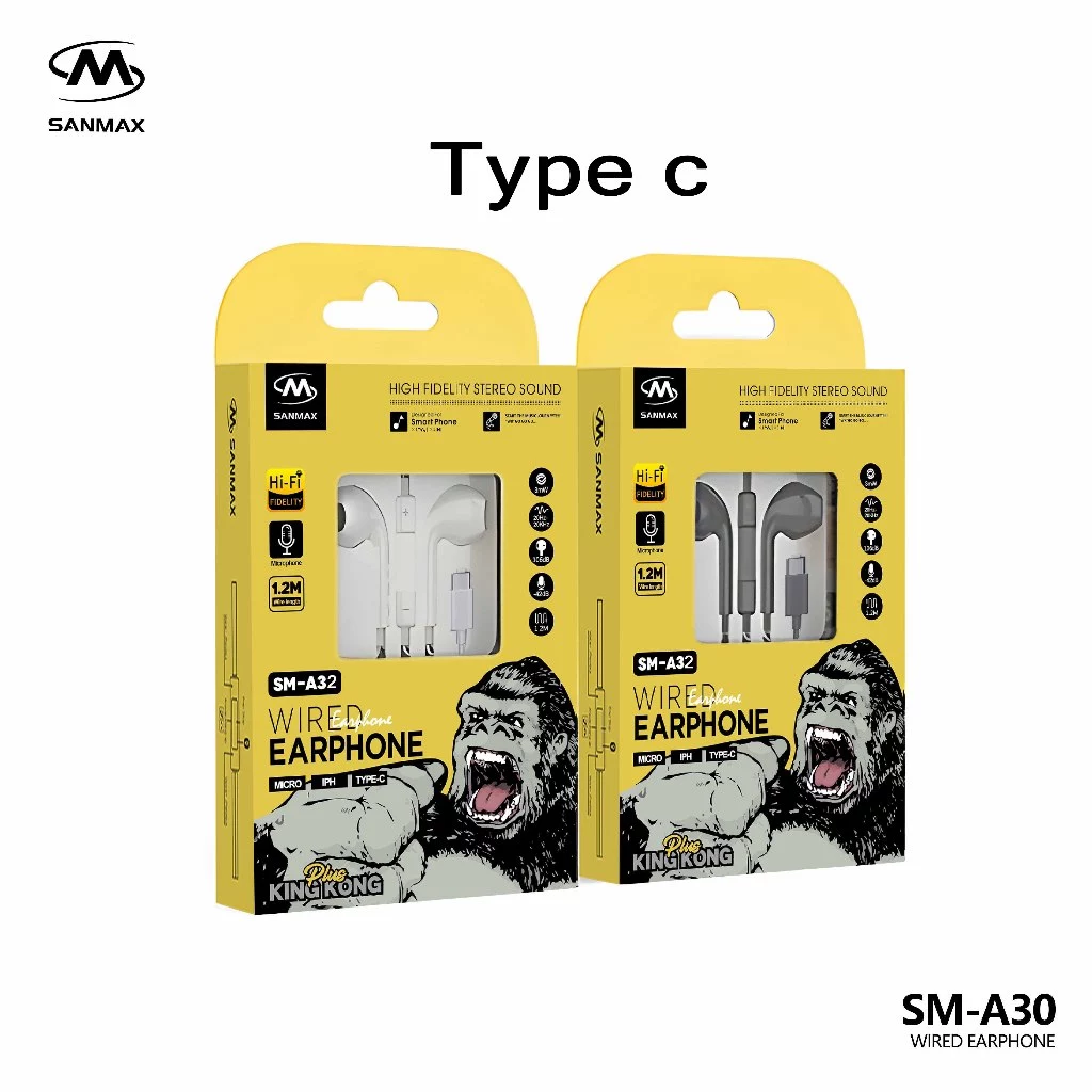 Sanmax A30 หูฟัง 3.5mm / Type-C มีไมค์ ใช้โดยตรง thumbnail 8