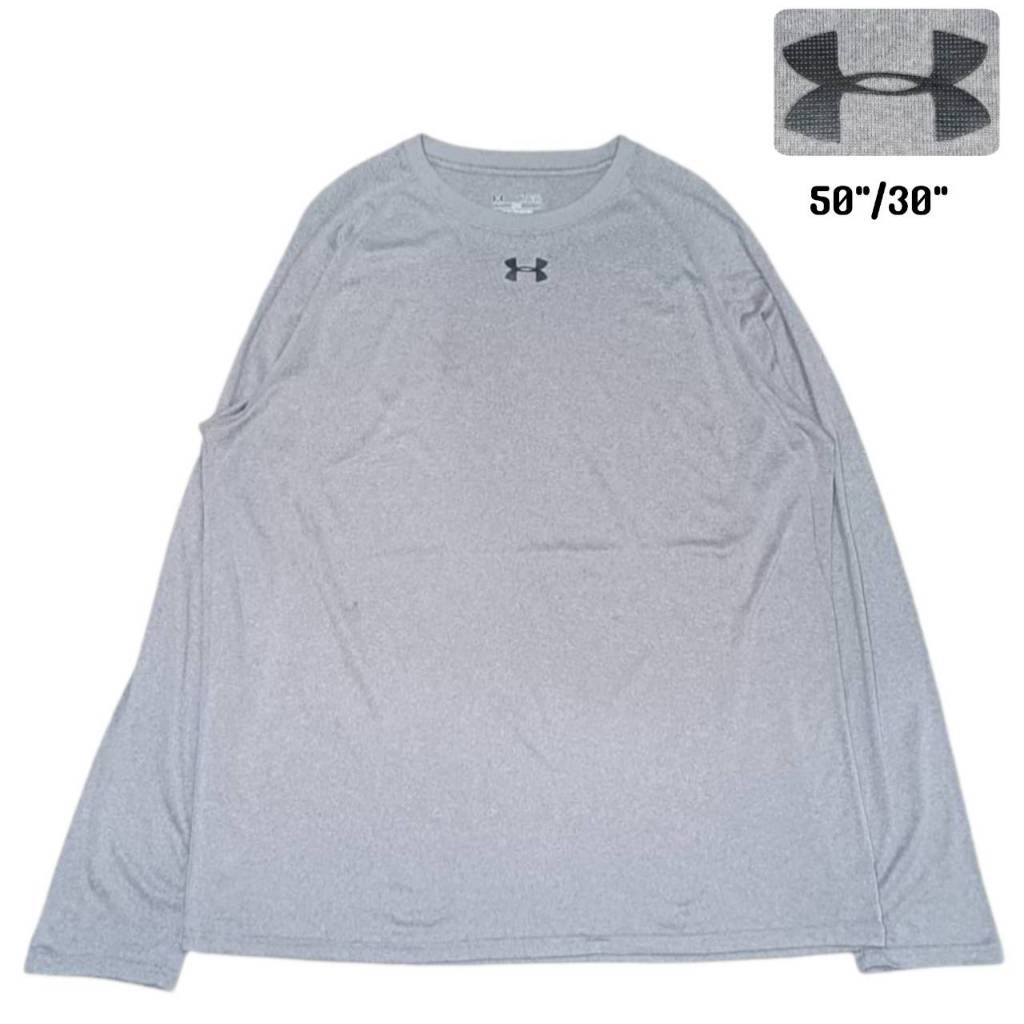 UNDER ARMOUR Long Sleeve Shirt  เสื้อแขนยาว  ผ้ากีฬา  อันเดอร์ อาร์เมอร์ สีเทา มือสอง สภาพดี