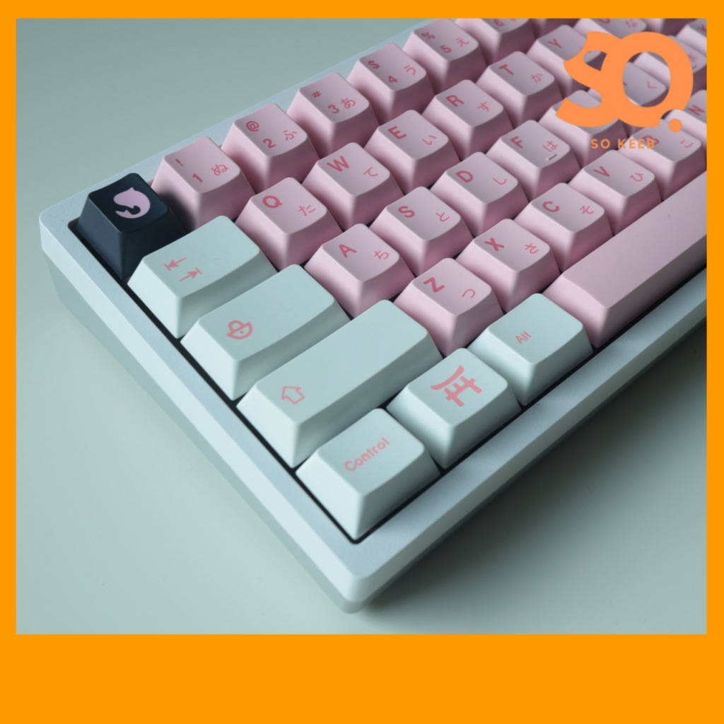 Cherry Blossom Keycaps ปุ่มกดสําหรับ Mechanical Keyboard PBT Cherry Profile 145 Keys ของพร้อมส่งในไท