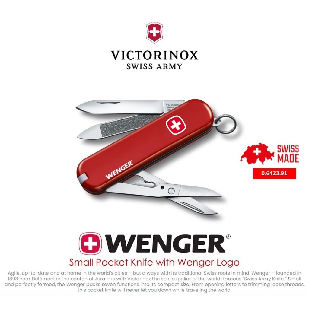 Victorinox Small Pocket Knife with WENGER Logo (0.6423.91) || Swiss Army Knife มีดพับ พกพา มีดพก