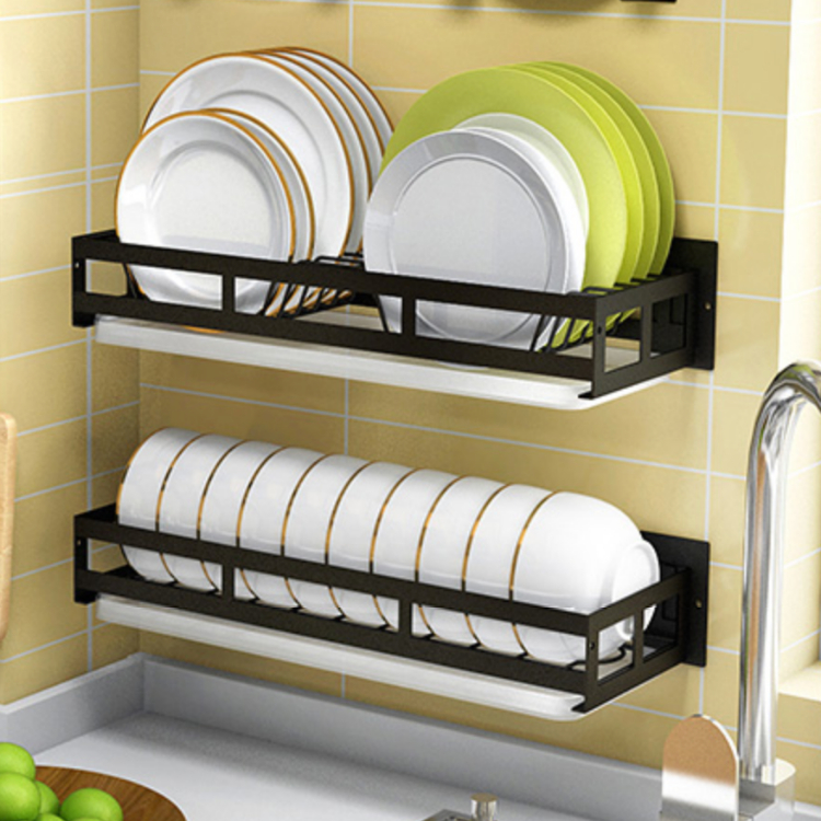 ที่คว่ำถ้วยแบบติดผนัง อุปกรร์จัดเก็บในห้องครัว ชั้นวางชามแบบติดผนัง Wall-mounted bowl rack