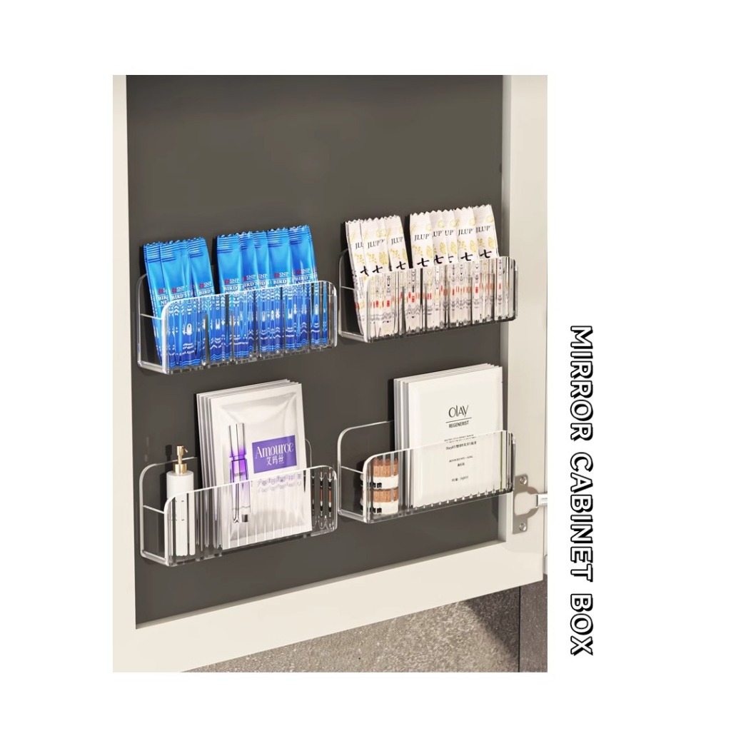 ชั้นวางของติดผนัง  ไม่ต้องเจาะรู ชั้นพลาสติก ชั้นเก็บยา 2116 - รูปที่ 4