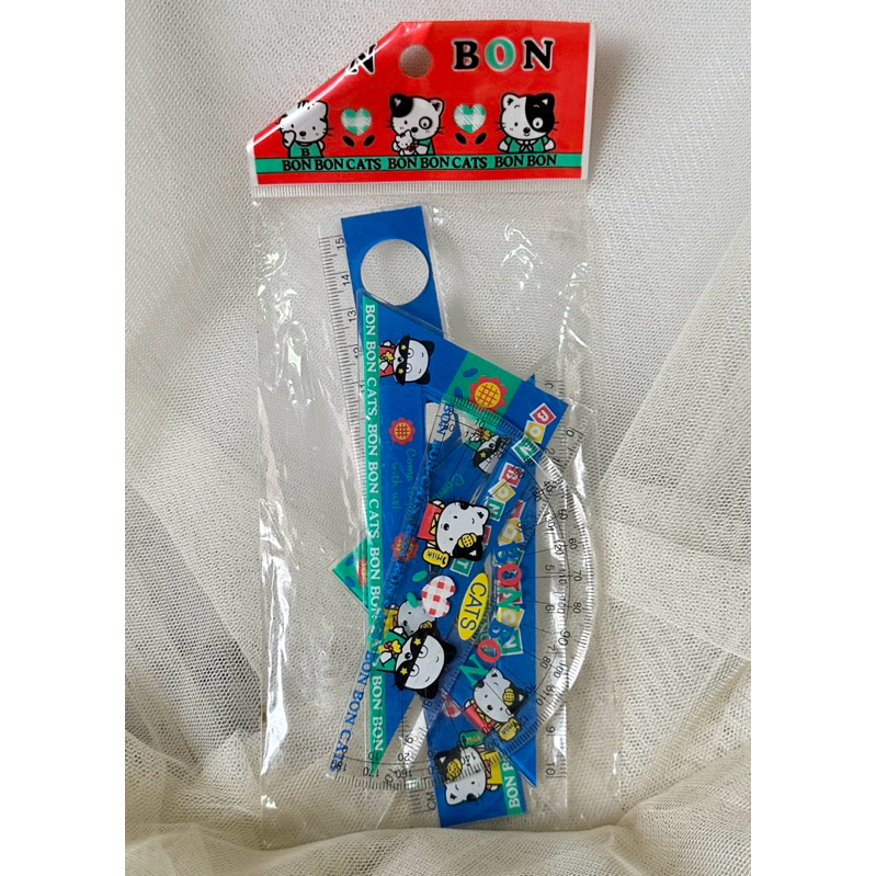 ของใหม่(ซองไม่สวย) Bon Bon Cats ชุดเซ็ทไม้บรรทัด มี4แบบค่ะ